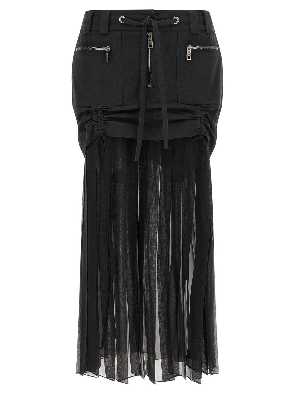 jupe midi en soie noire de Dolce & Gabbana, vêtement élégant avec coupe fluide et finition raffinée