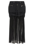 jupe midi en soie noire de Dolce & Gabbana, vêtement élégant avec coupe fluide et finition raffinée
