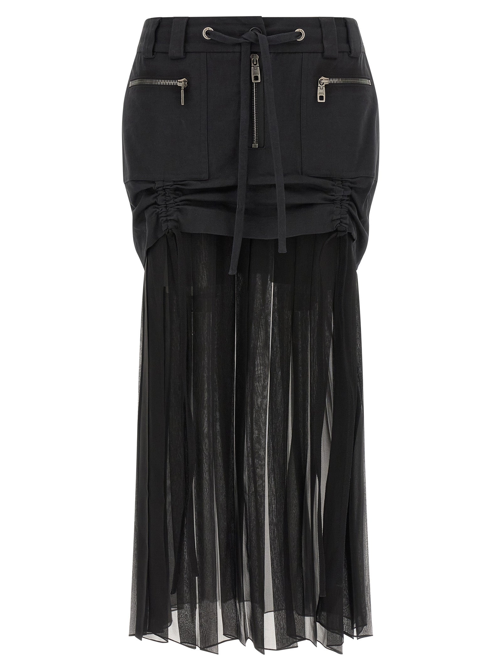 jupe midi en soie noire de Dolce & Gabbana, vêtement élégant avec coupe fluide et finition raffinée