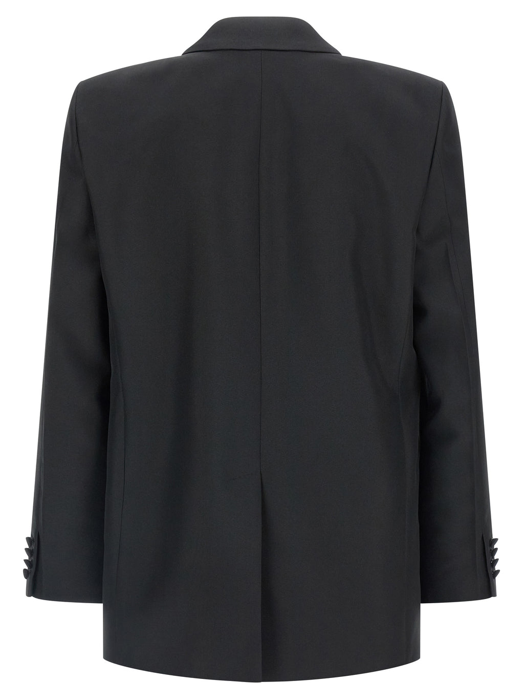 Veste blazer noire en polyester de Gucci, élégante et ajustée, avec détails sophistiqués visibles sur l’image.