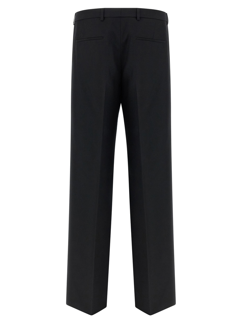 Pantalons de costume noirs en polyester Gucci pour homme, élégants et classiques, visibles sur cette image.