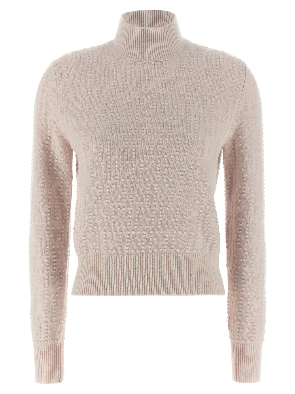 Cardigan en laine multicolore Fendi avec motifs, porté sur un mannequin, détails colorés et texture visible.
