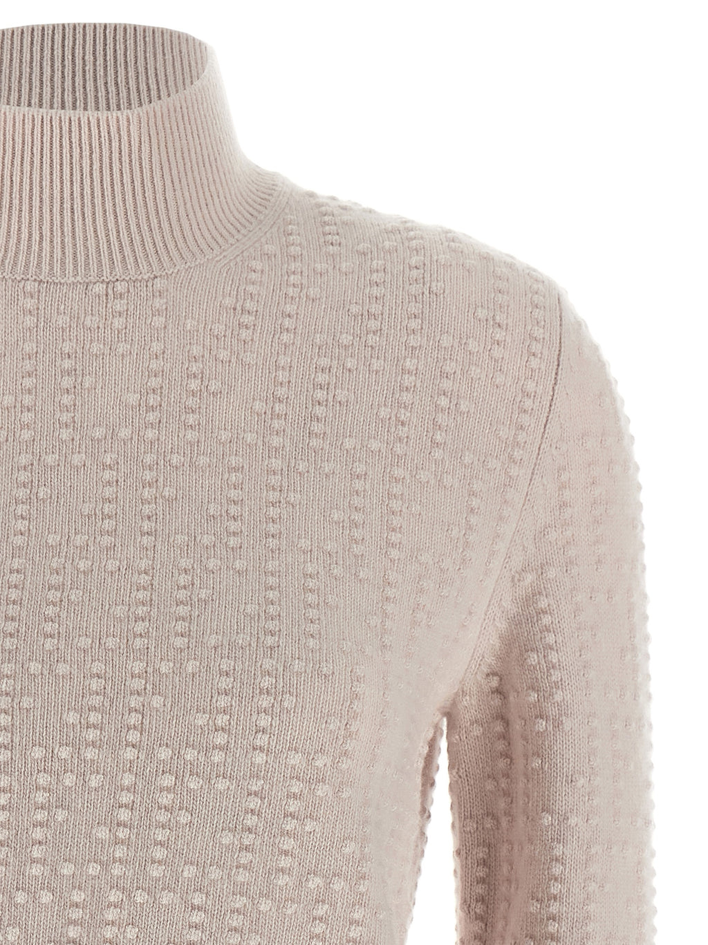 Cardigan en laine multicolore Fendi avec motifs, manches longues et col en V, porté sur un mannequin.