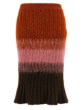 Jupe midi en laine multicolore Fendi avec motif élégant, portée fluide et tendance, parfaite pour un look sophistiqué.