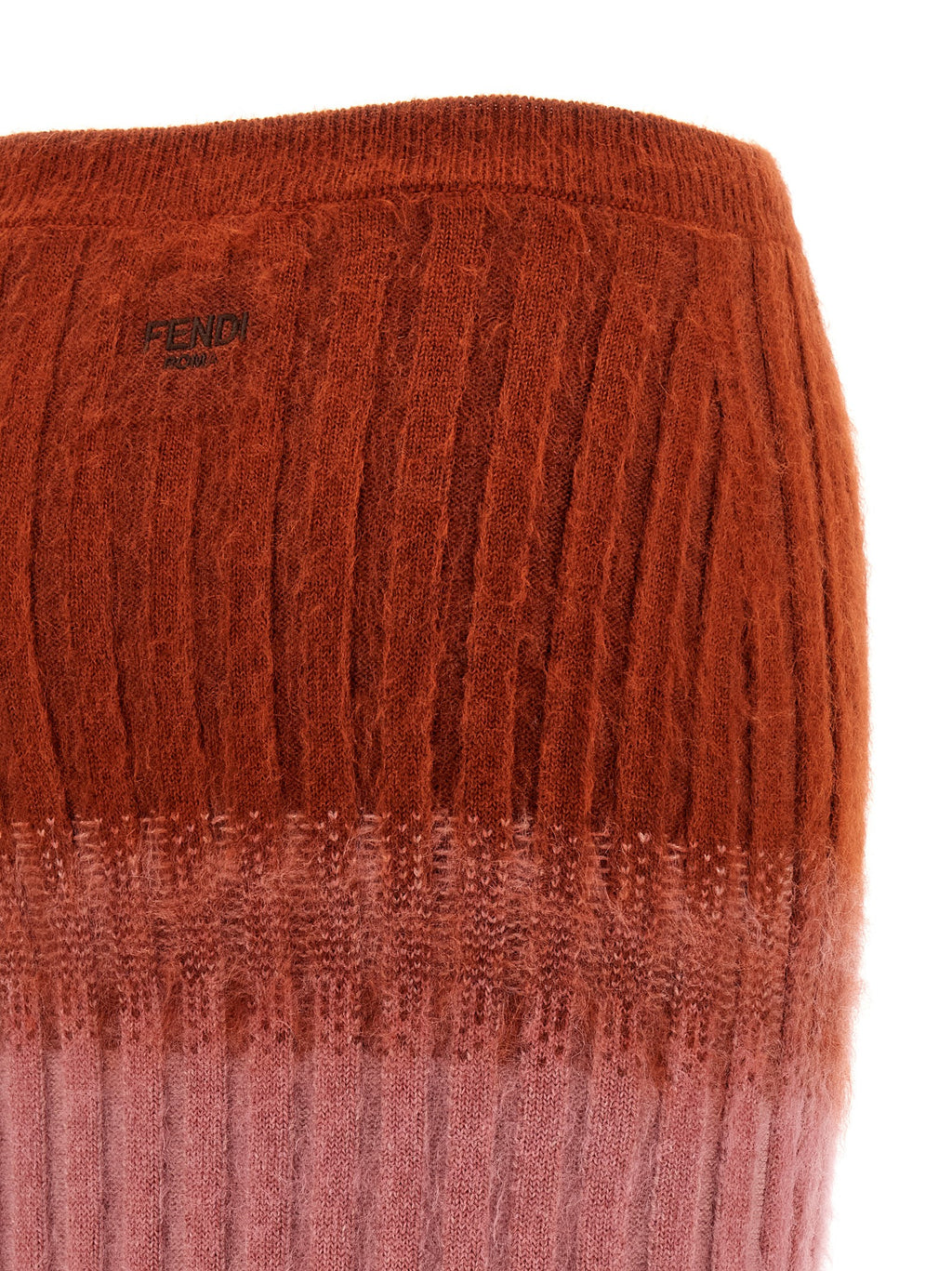 Jupe midi en laine multicolore de Fendi, avec un design sophistiqué et élégant, visible sur cette image.