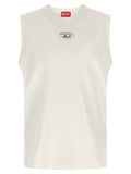Diesel White Cotton Sleeveles T-Shirt