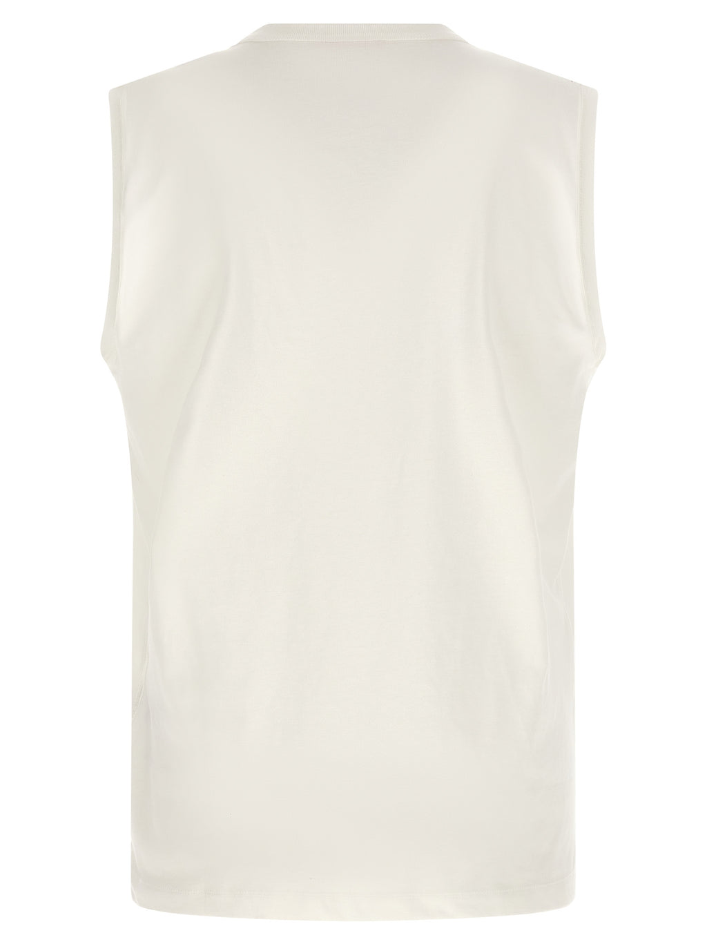 Diesel White Cotton Sleeveles T-Shirt