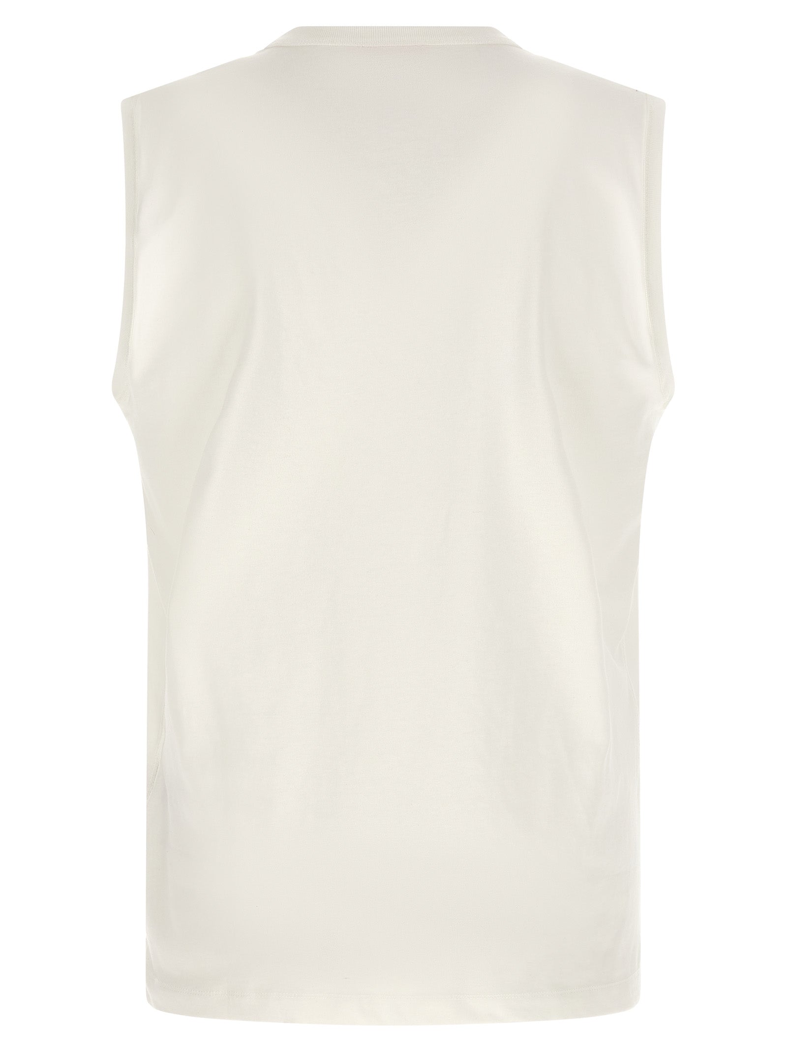 Diesel White Cotton Sleeveles T-Shirt