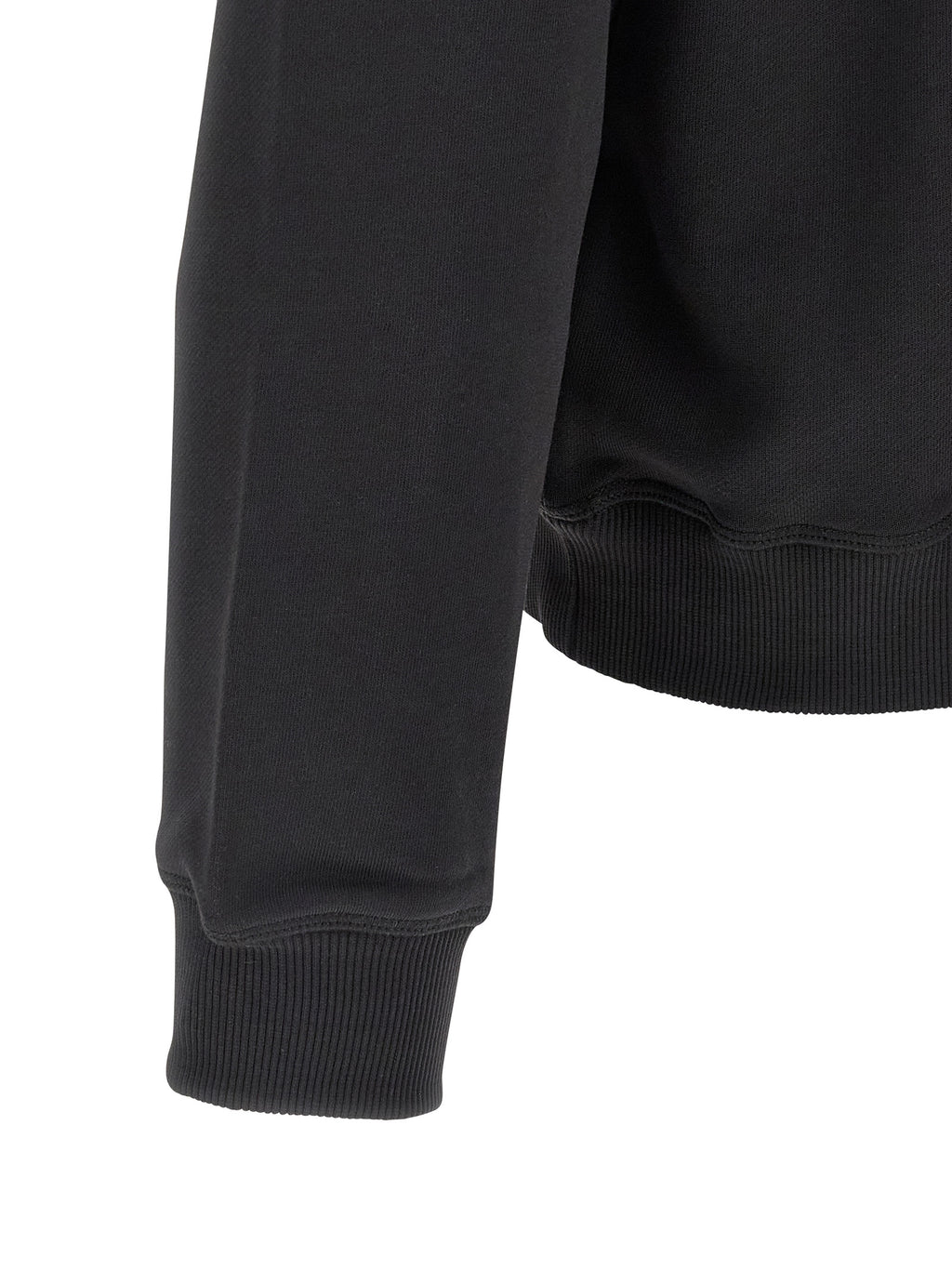 Sweat-shirt noir en coton Diesel, coupe décontractée avec logo brodé sur la poitrine, texture douce et confortable visible.