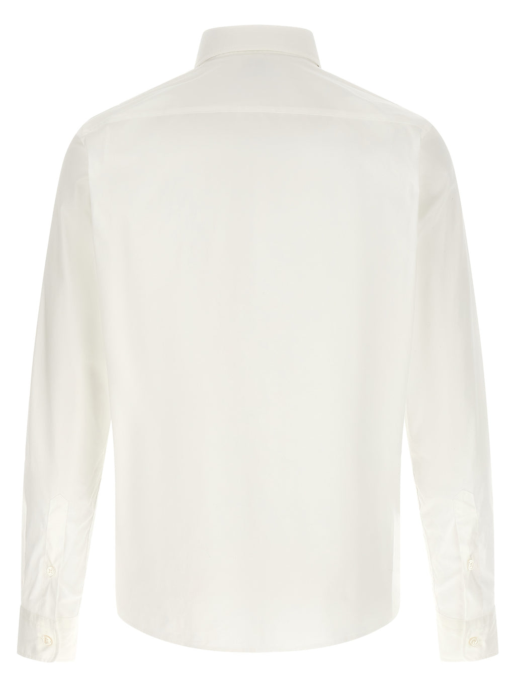 Chemise blanche en coton de la marque Hugo Boss, vue de face, avec col classique et manches longues.