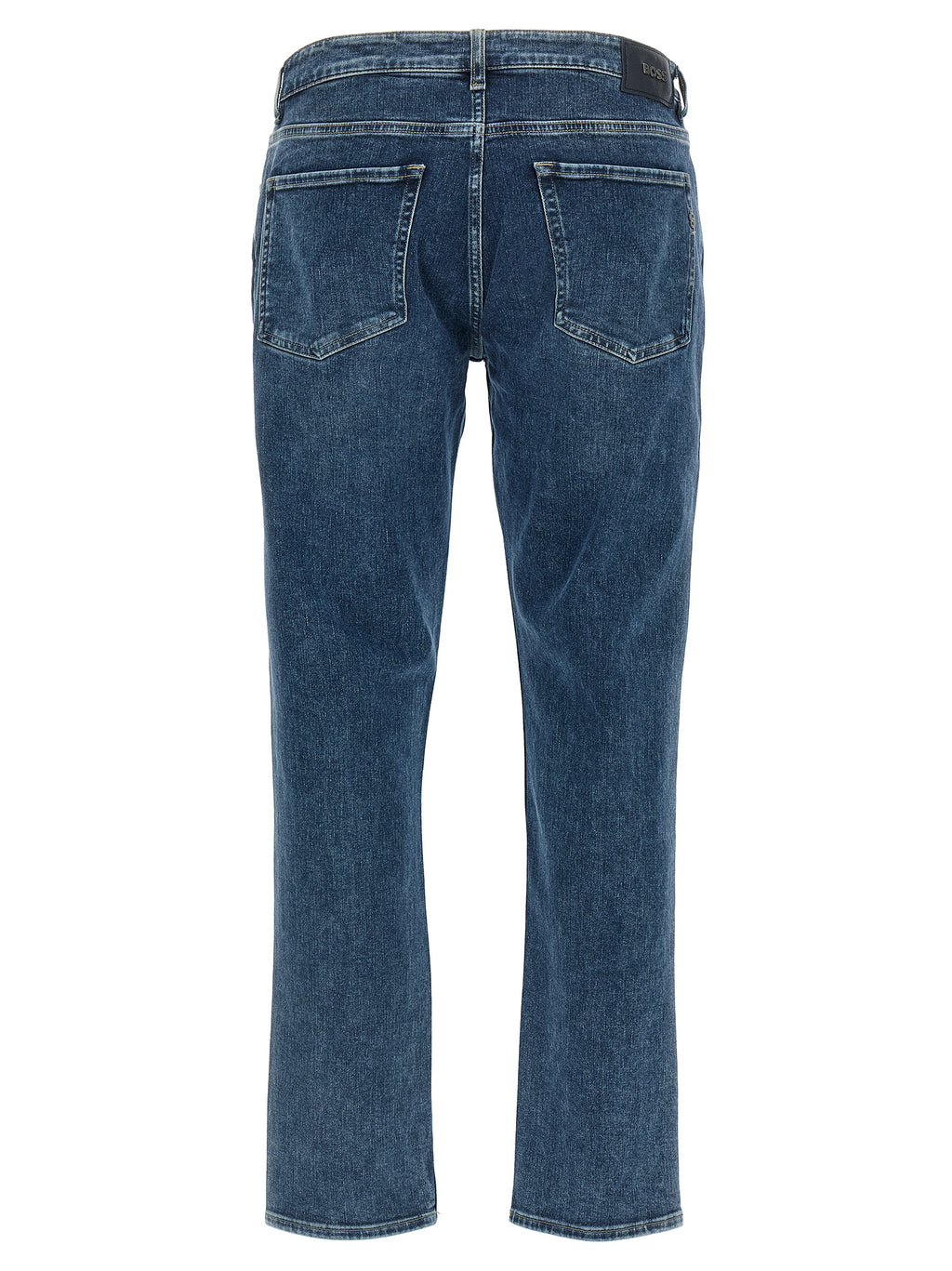 Jeans skinny en coton bleu de la marque Hugo Boss, coupe ajustée et détails modernes.