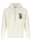 Sweat-shirt blanc en coton de la marque Kenzo, coupe décontractée, avec logo Kenzo visible sur le devant.