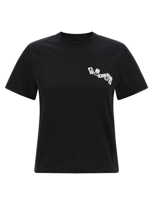 T-shirt noir en coton de la marque Amiri, coupe classique avec logo discret, porté sur mannequin.
