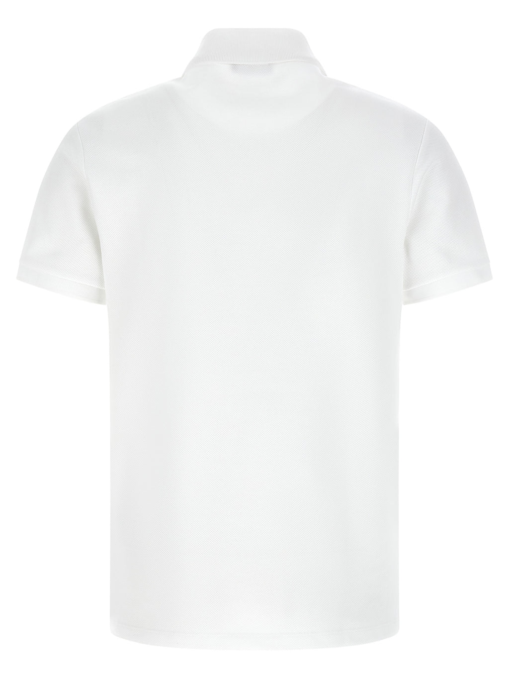 Chemise polo en coton bicolore Balmain avec col et manches contrastés, vue de face.