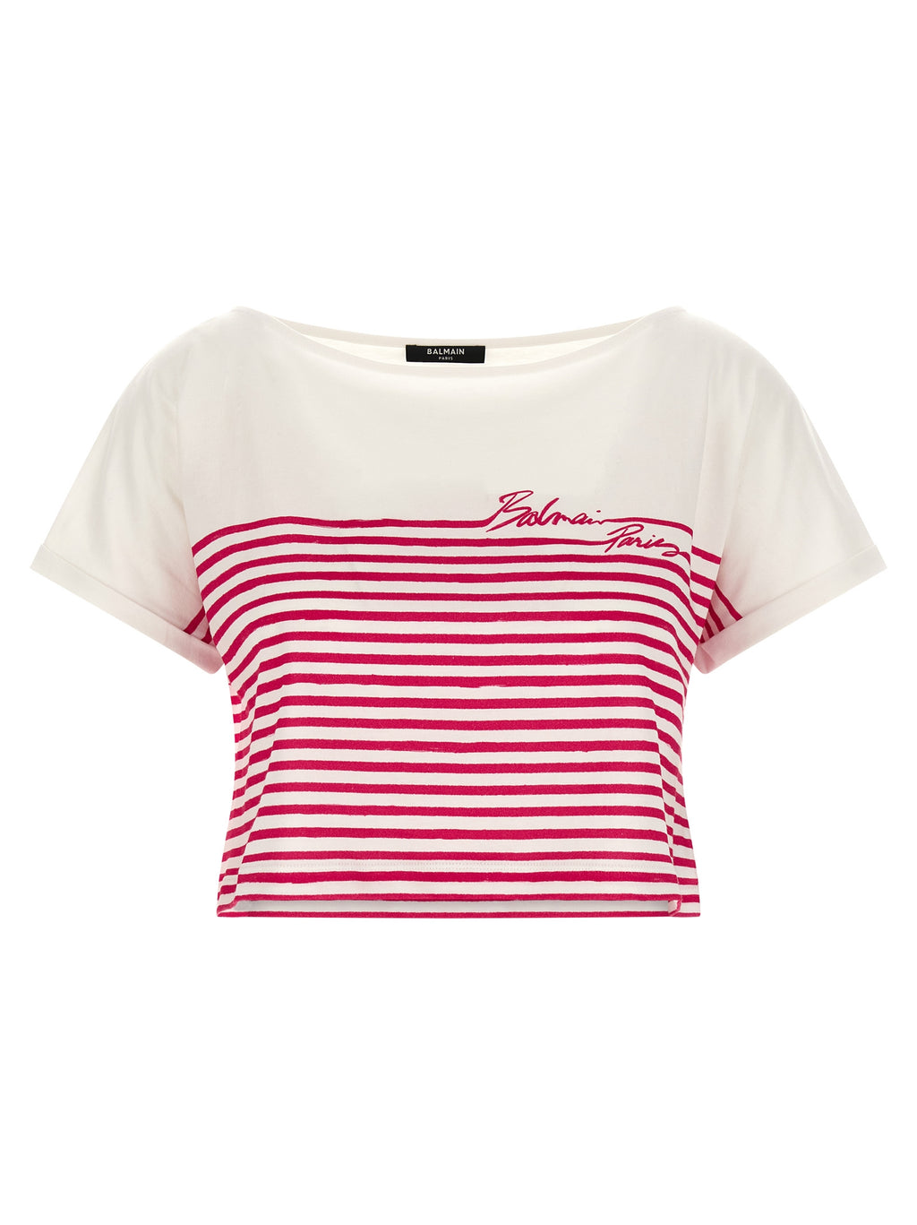 Balmain Fuchsia Baumwoll-T-Shirt