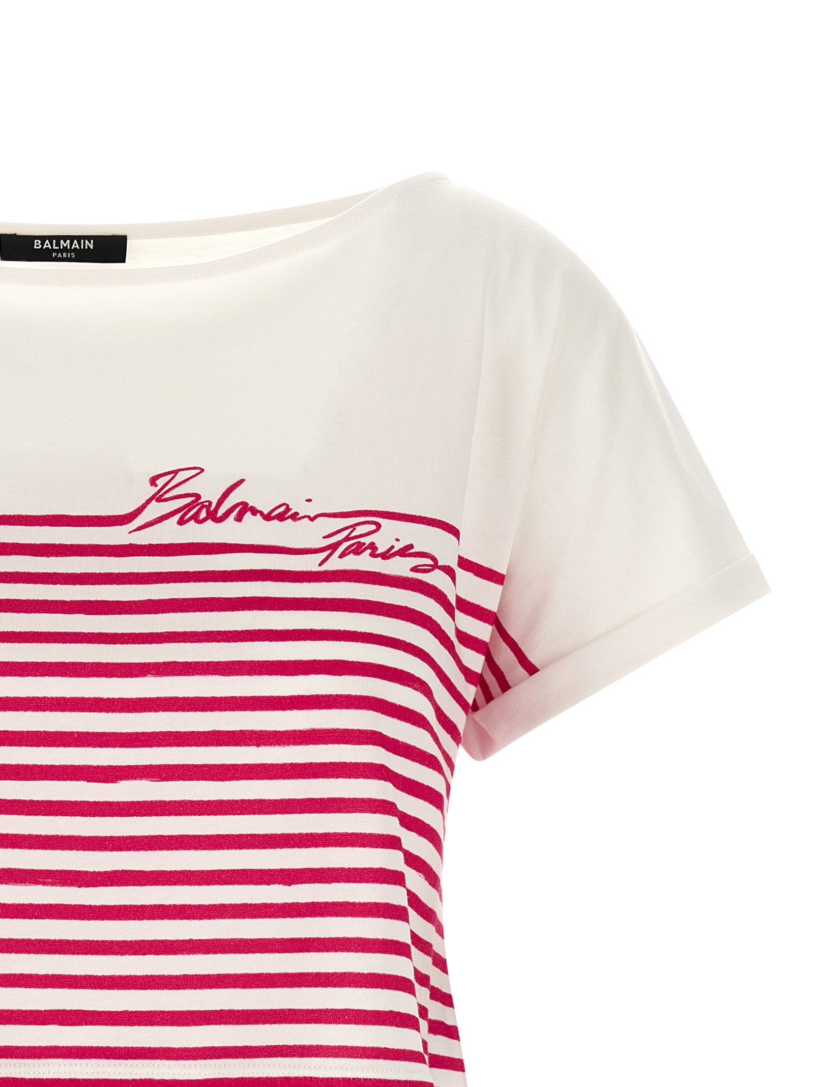 Balmain Fuchsia Baumwoll-T-Shirt