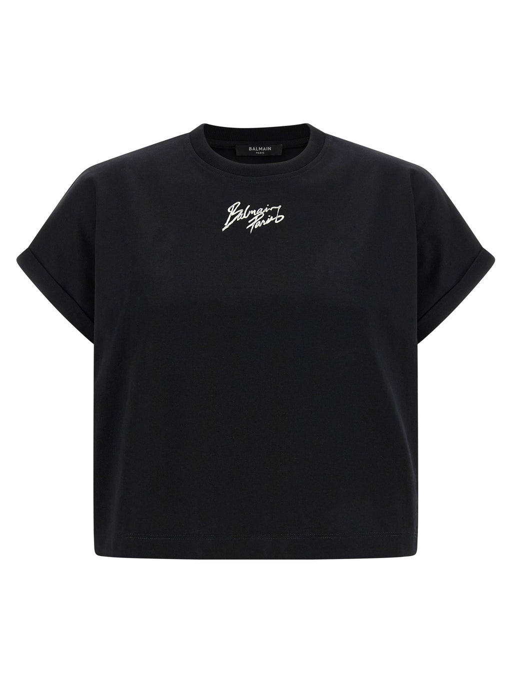 Balmain Schwarzes Baumwoll-T-Shirt