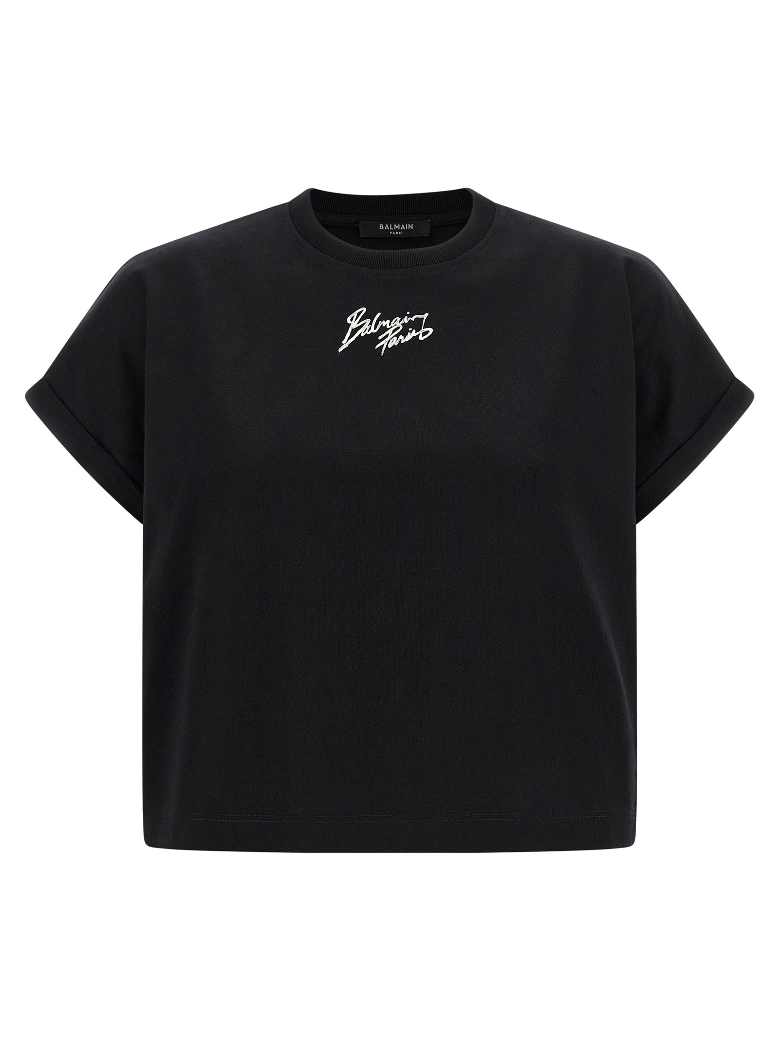 Balmain Schwarzes Baumwoll-T-Shirt