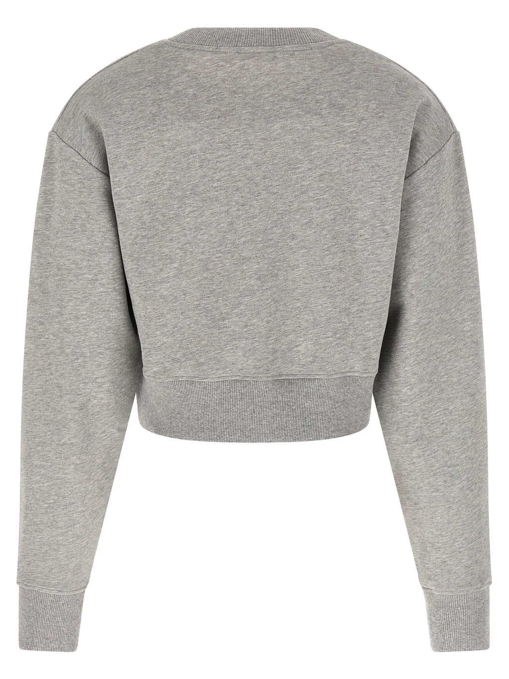 Sweatshirt en coton gris de Balmain, style décontracté avec logo emblématique, porté sur un mannequin.