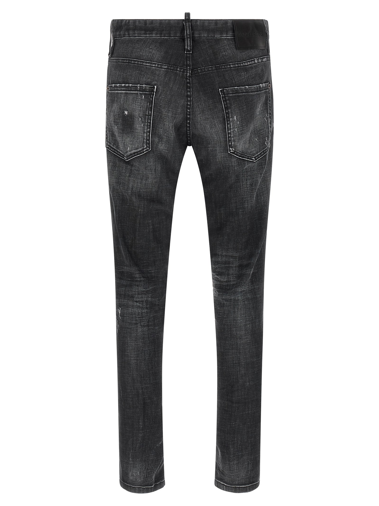 Jeans en denim noir en coton de Dsquared² avec coupe classique et détails modernes.