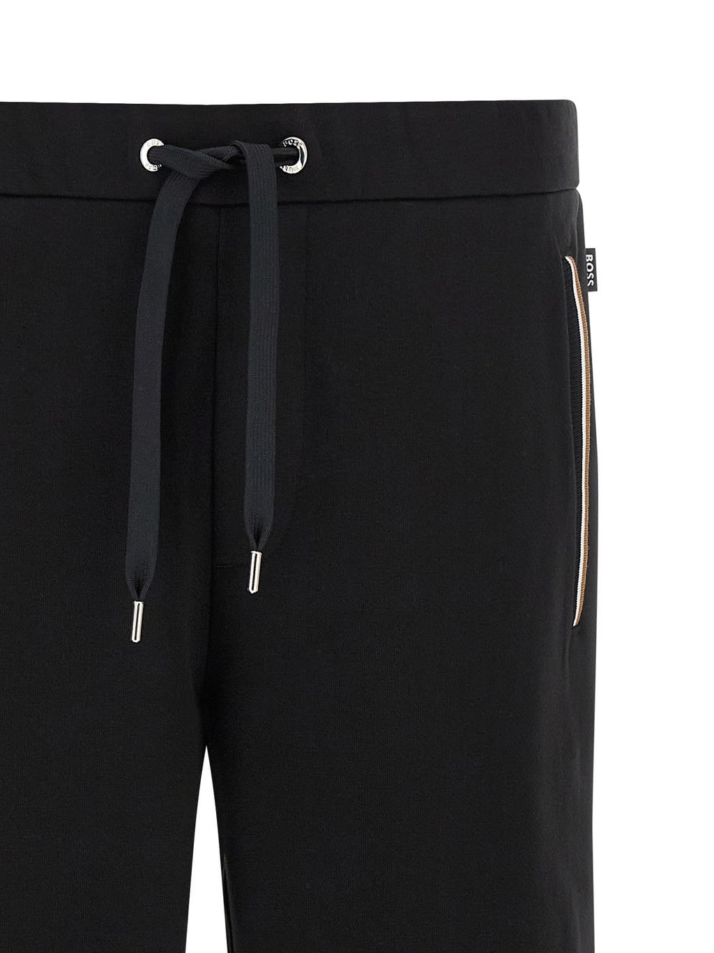 Pantalons de jogging en coton noir Hugo Boss pour homme, décontractés et confortables, parfaits pour l'entraînement ou le loisir.