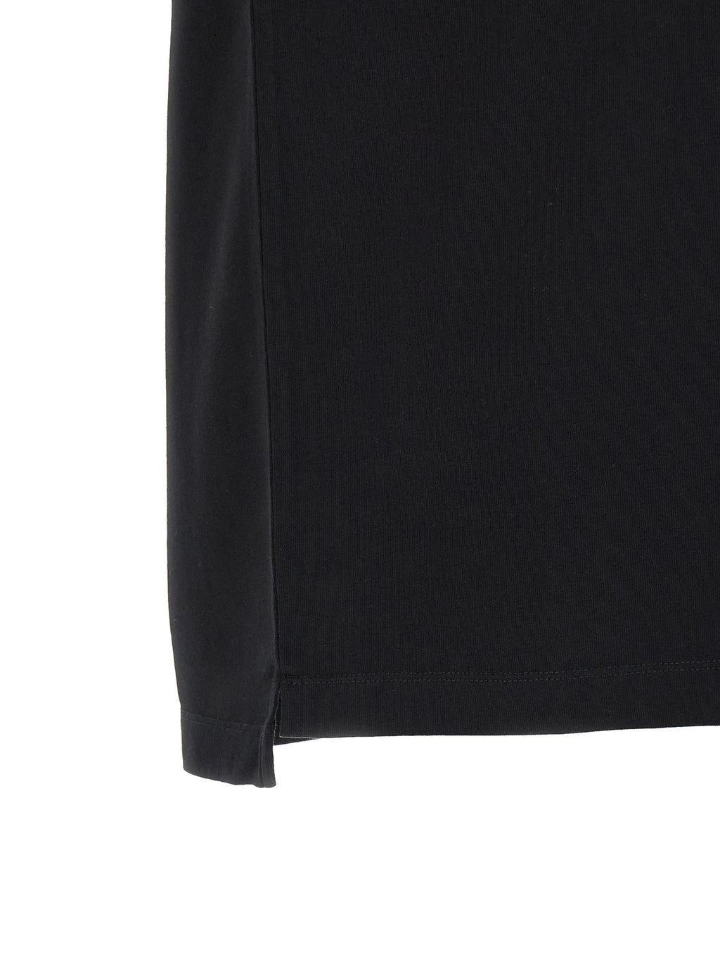 Chemise polo noire en coton de la marque Dsquared², vue de face, avec col et boutons visibles.
