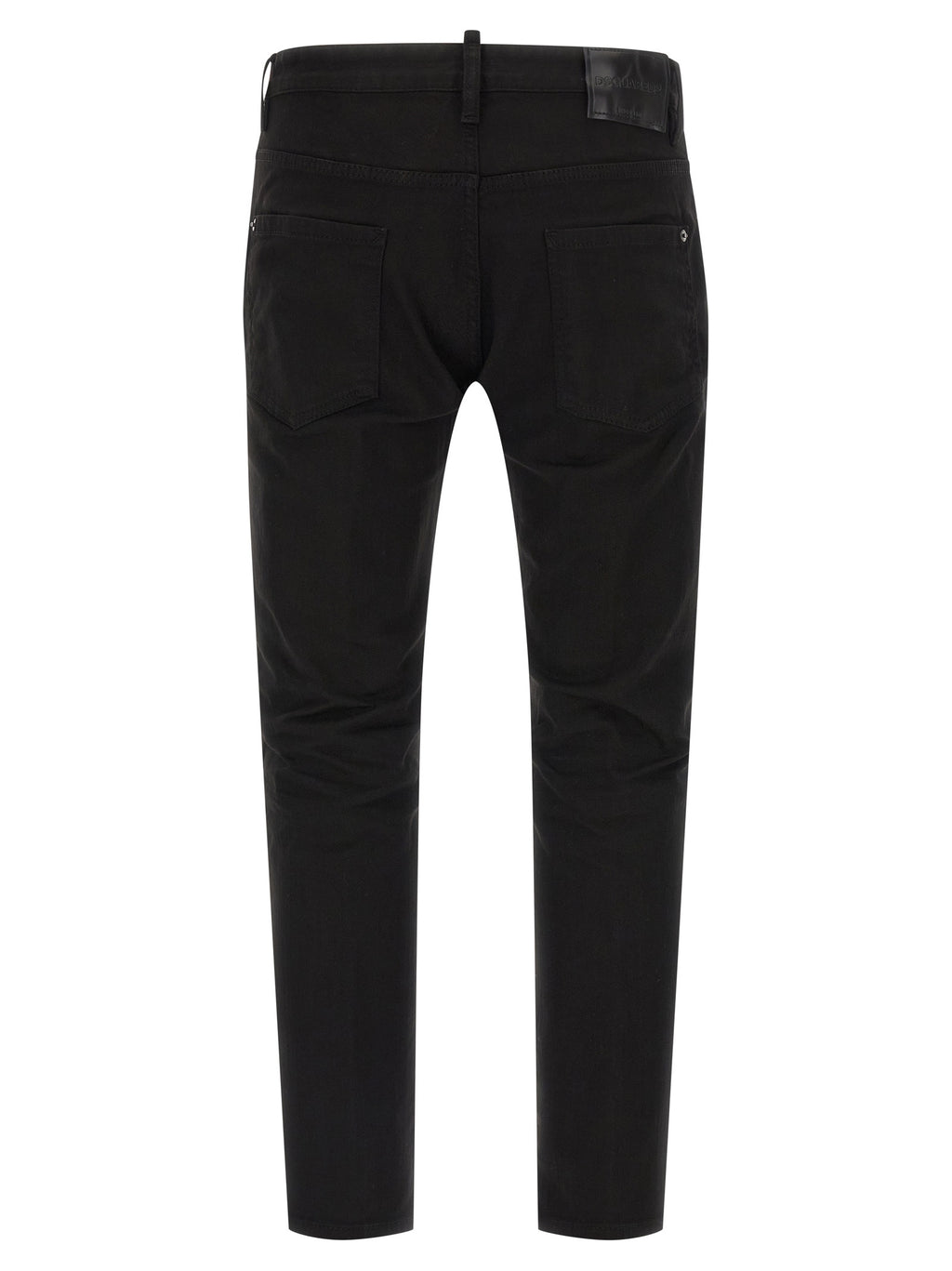 Jeans droits en coton noir de Dsquared², pantalons décontractés et élégants pour homme.