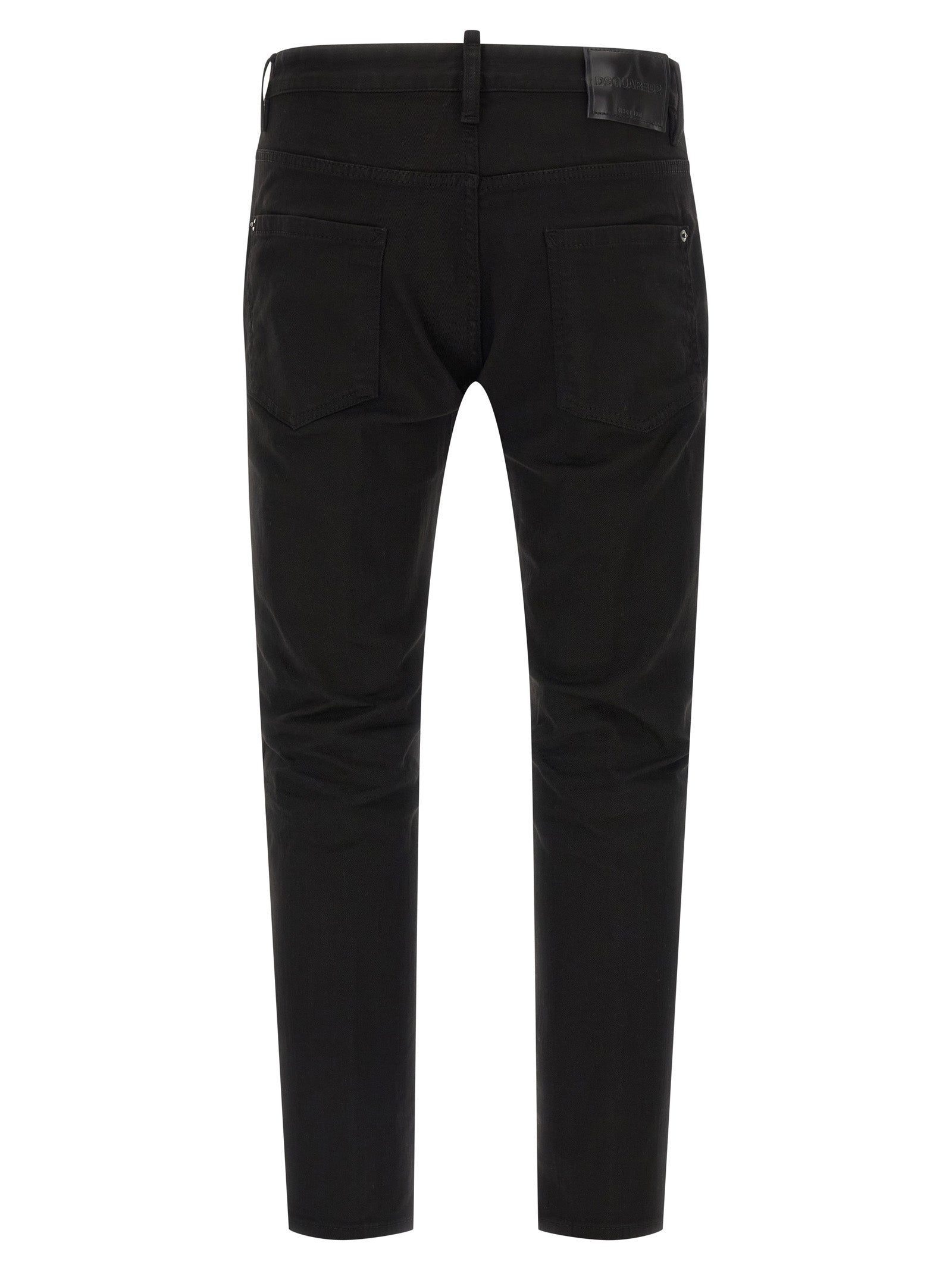 Jeans droits en coton noir de Dsquared², pantalons décontractés et élégants pour homme.