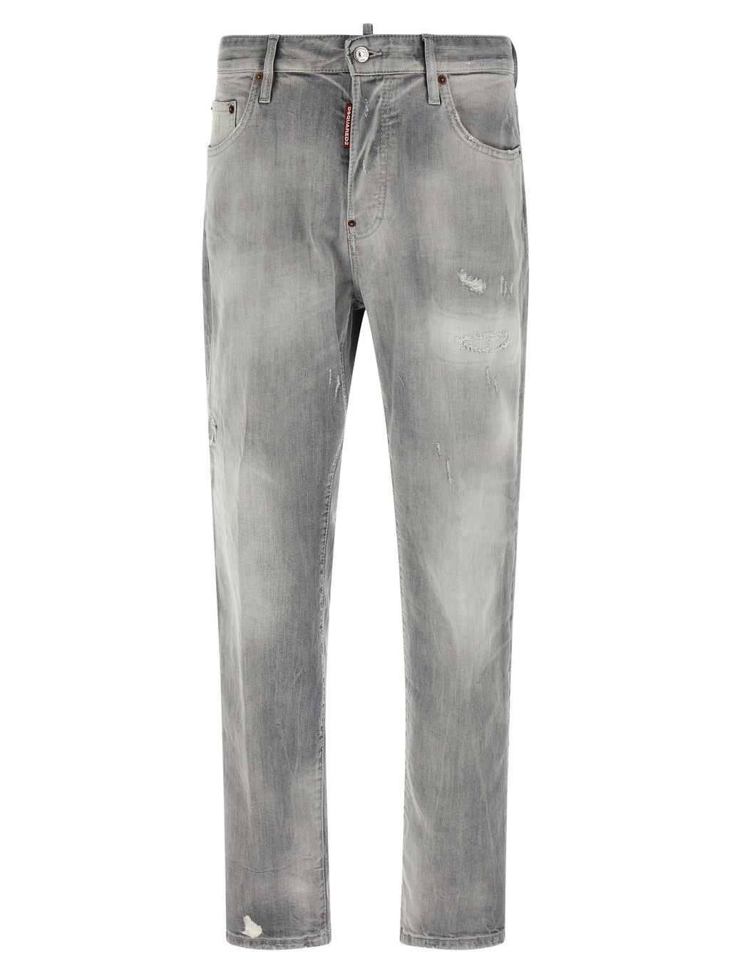 Dsquared² Gerade Jeans aus grauer Baumwolle