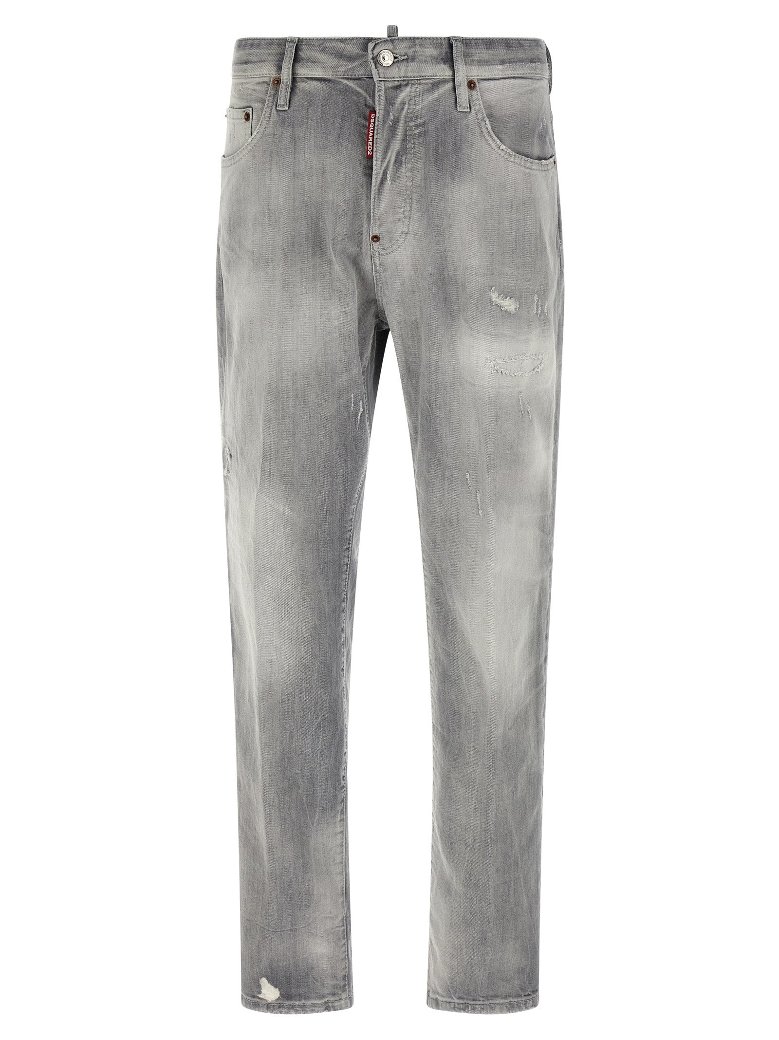 Dsquared² Gerade Jeans aus grauer Baumwolle