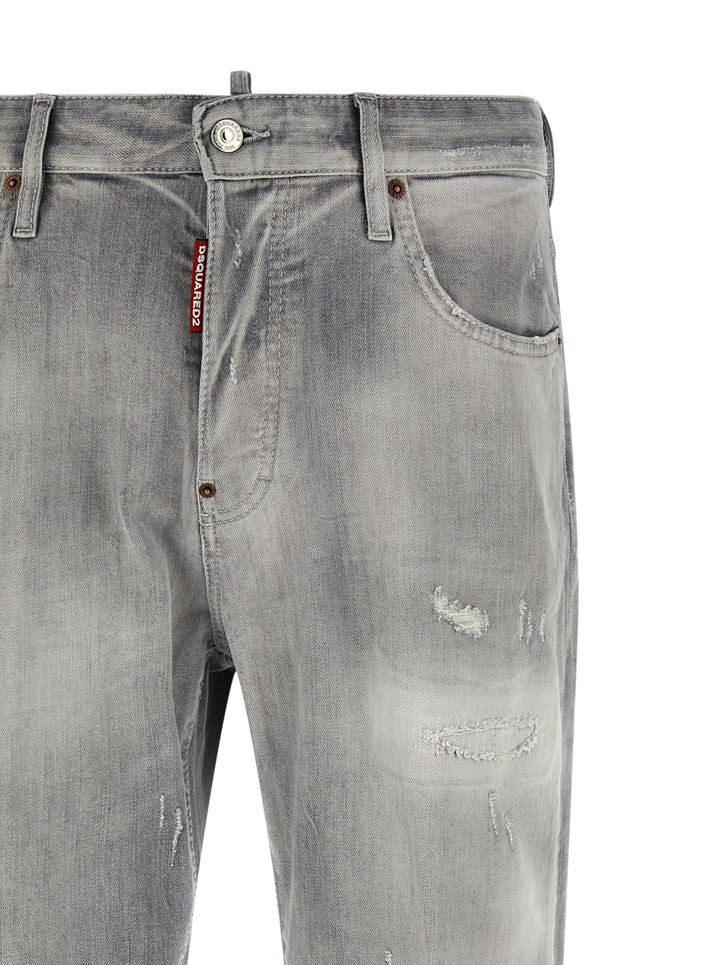 Dsquared² Gerade Jeans aus grauer Baumwolle