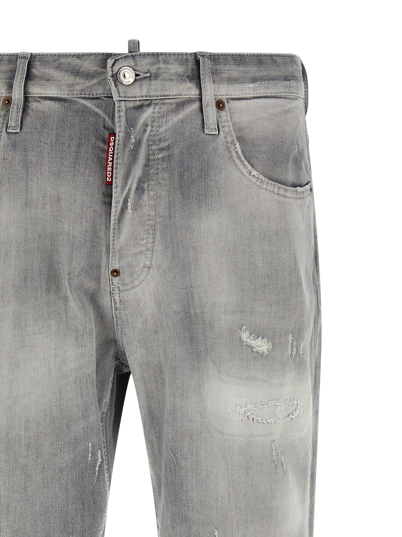 Dsquared² Gerade Jeans aus grauer Baumwolle