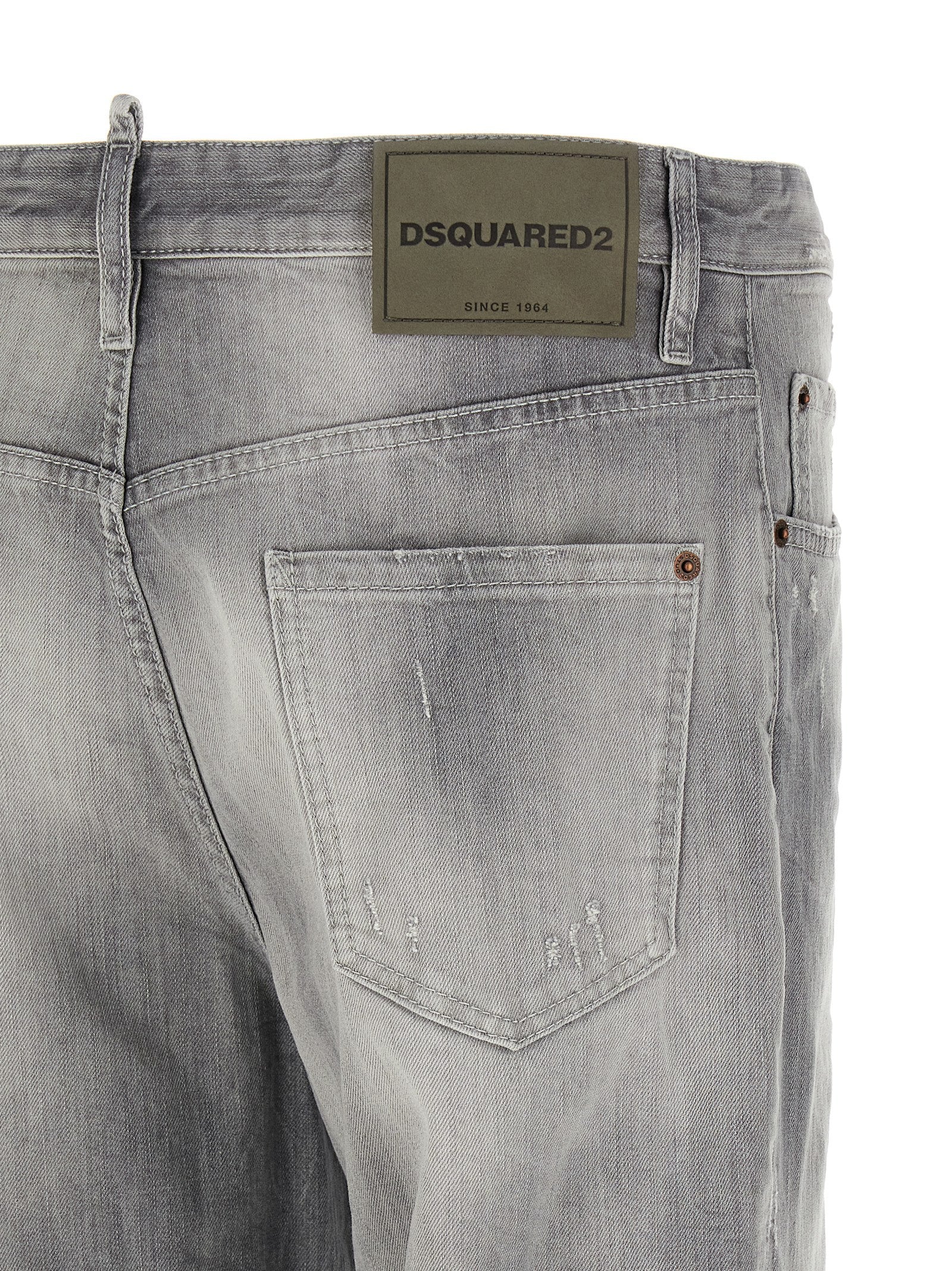 Dsquared² Gerade Jeans aus grauer Baumwolle
