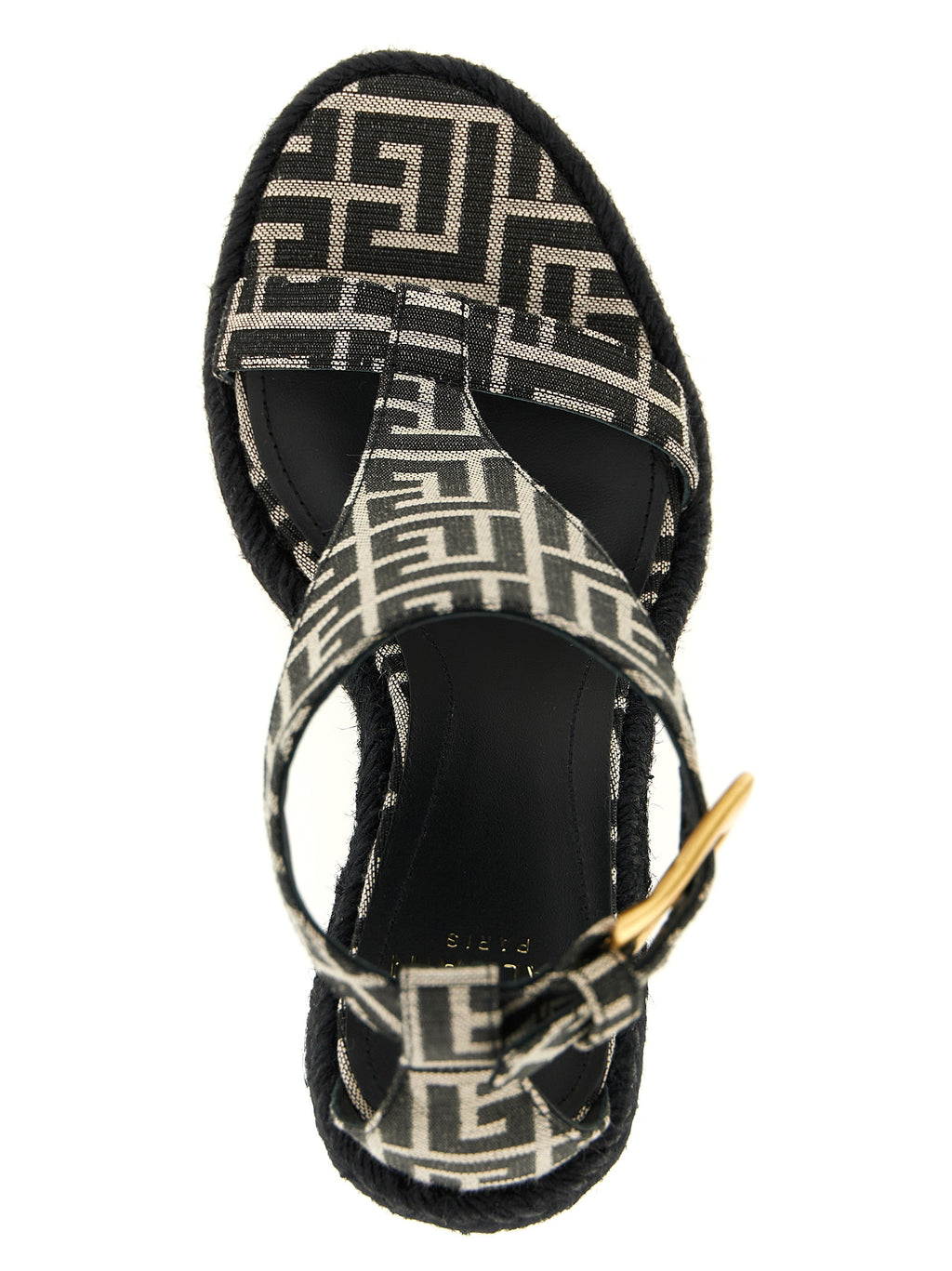 Balmain Keilsandalen aus schwarzem Polyester