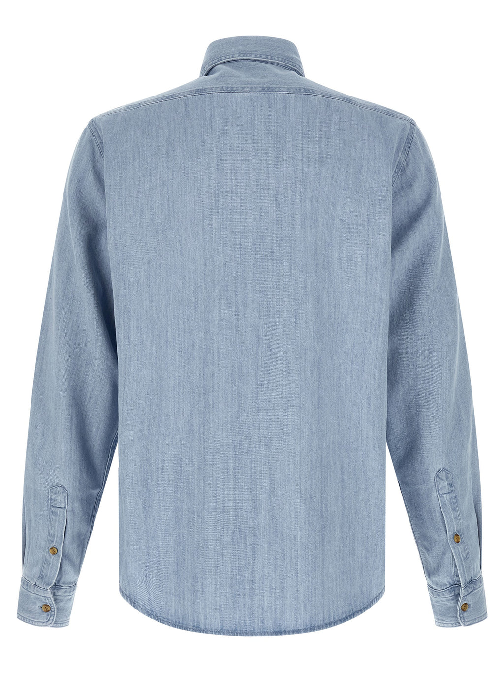 Blouse en coton bleu de la marque Hugo Boss, élégante et légère, affichée sur un mannequin.