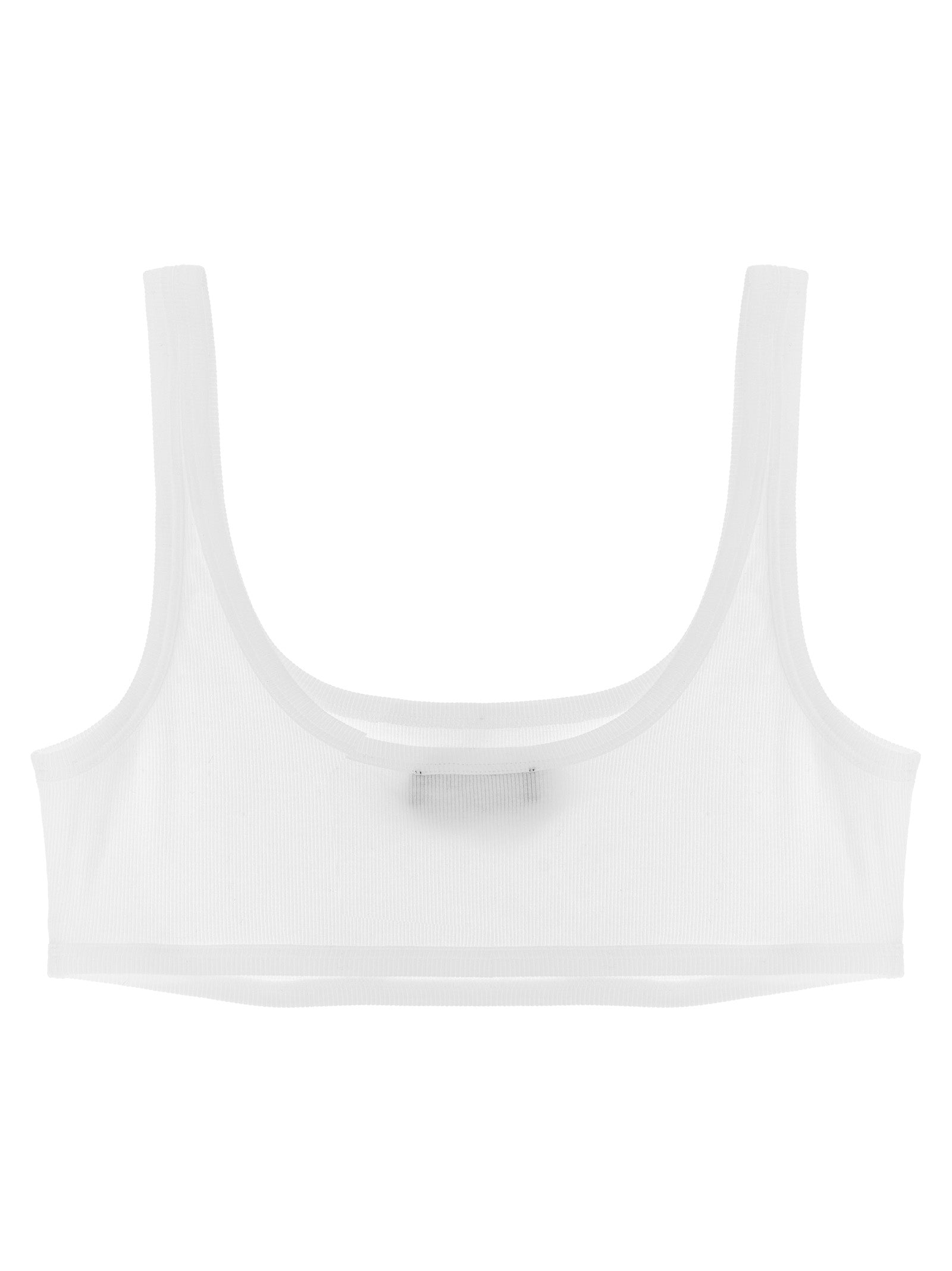 Soutien-gorge blanc en coton de la marque Versace, avec détails élégants et finition soignée visible sur l'image.