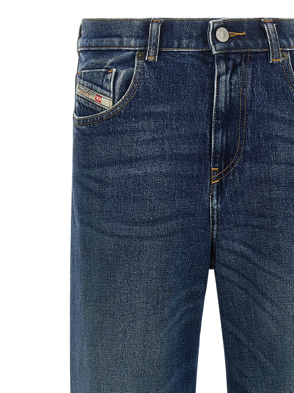 Jeans Diesel bleu en coton évasés, style décontracté, avec coupe fluide et détails classiques, pour un look tendance.