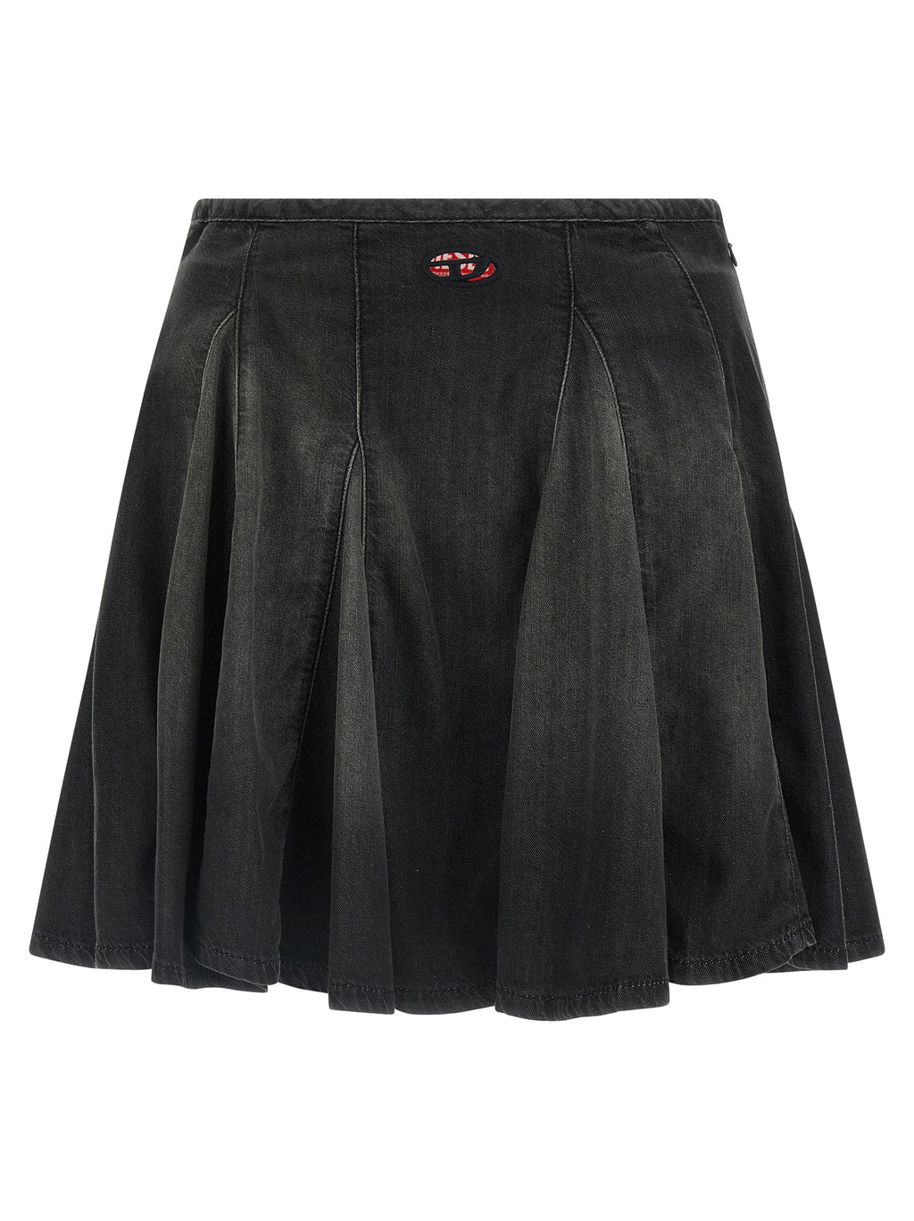 Jupe longue en coton noir Diesel, style décontracté, avec détails de couture visibles, pour un look moderne et confortable.