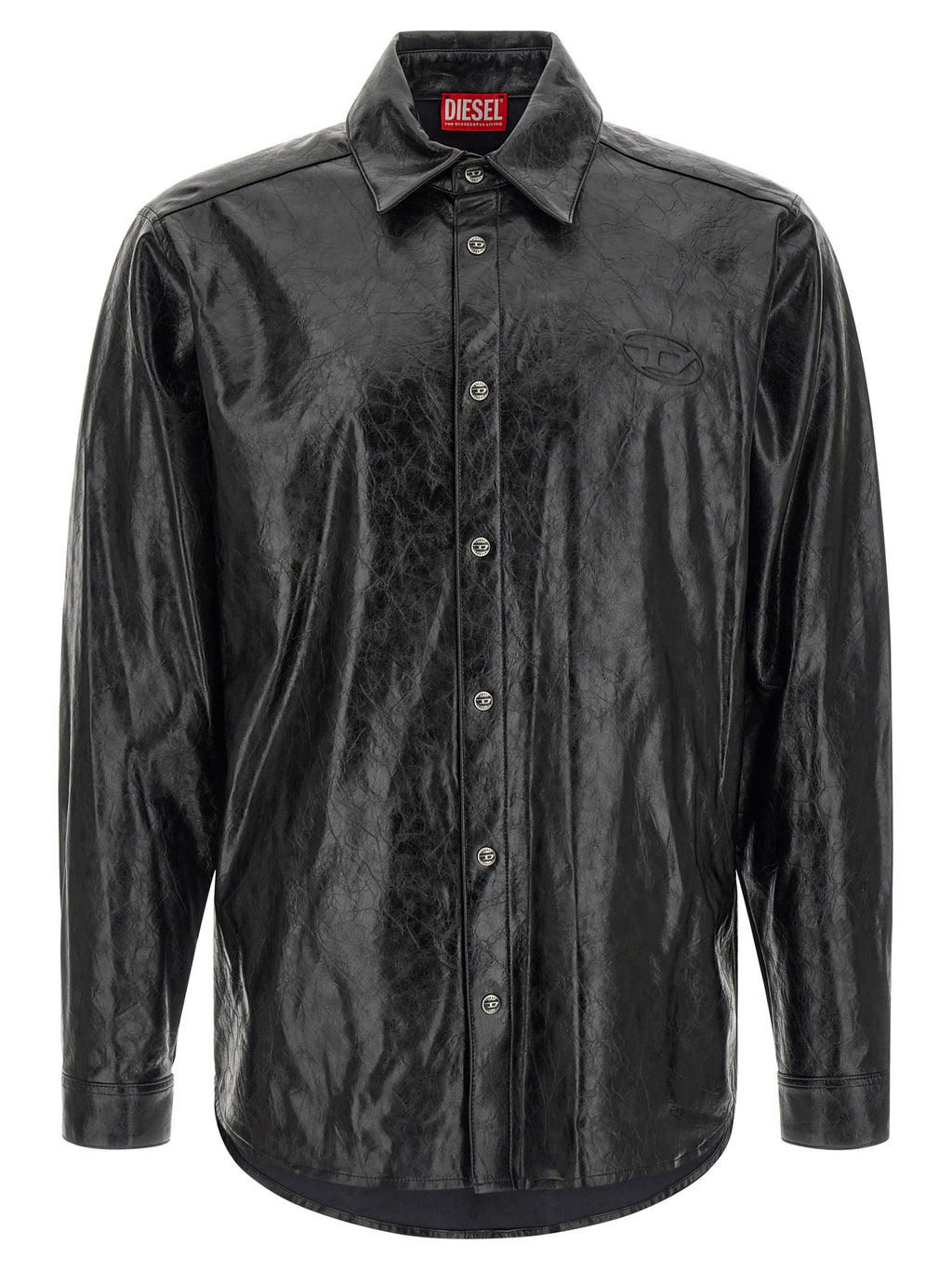 Blouse en viscose noire de la marque Diesel, avec détails tendance et coupe élégante, portée décontractée ou habillée.