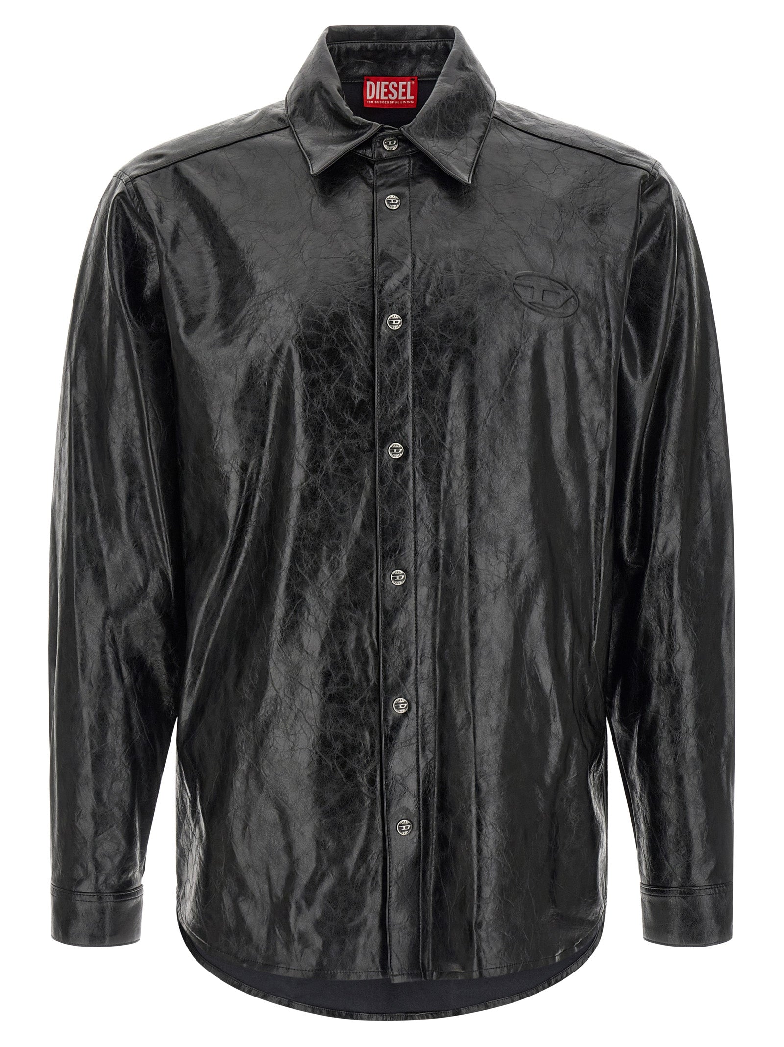 Blouse en viscose noire de la marque Diesel, avec détails tendance et coupe élégante, portée décontractée ou habillée.