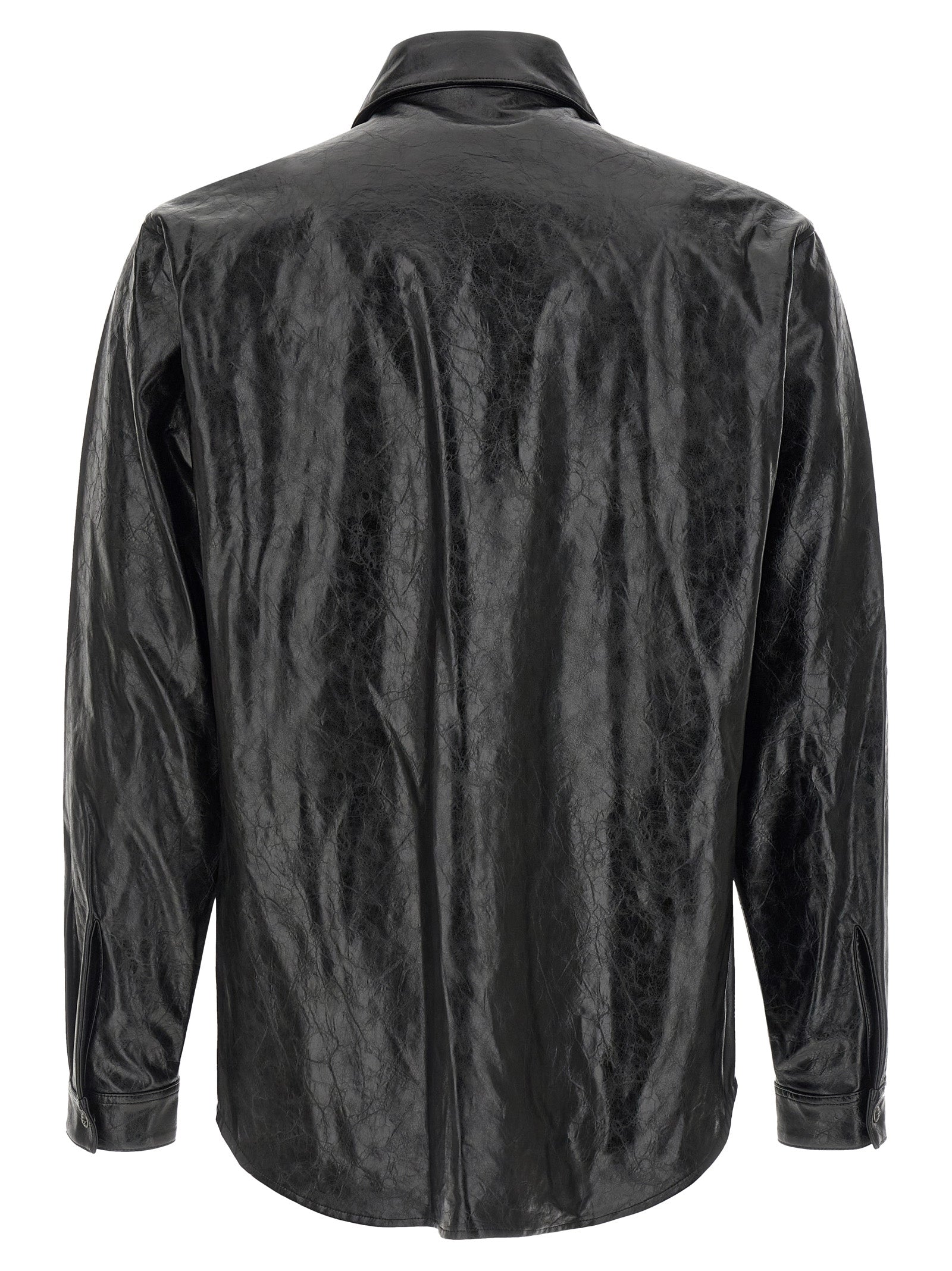 Blouse en viscose noire Diesel, style décontracté avec col en V et manches longues, portée élégante et confortable.