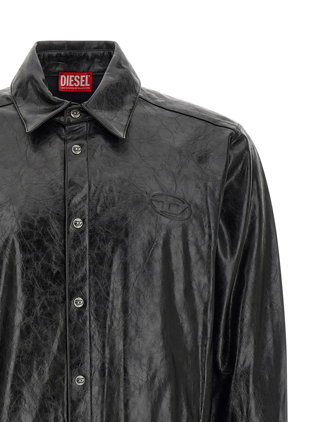 Blouse en viscose noire Diesel, élégante et fluide, avec coupe décontractée et détails modernes.
