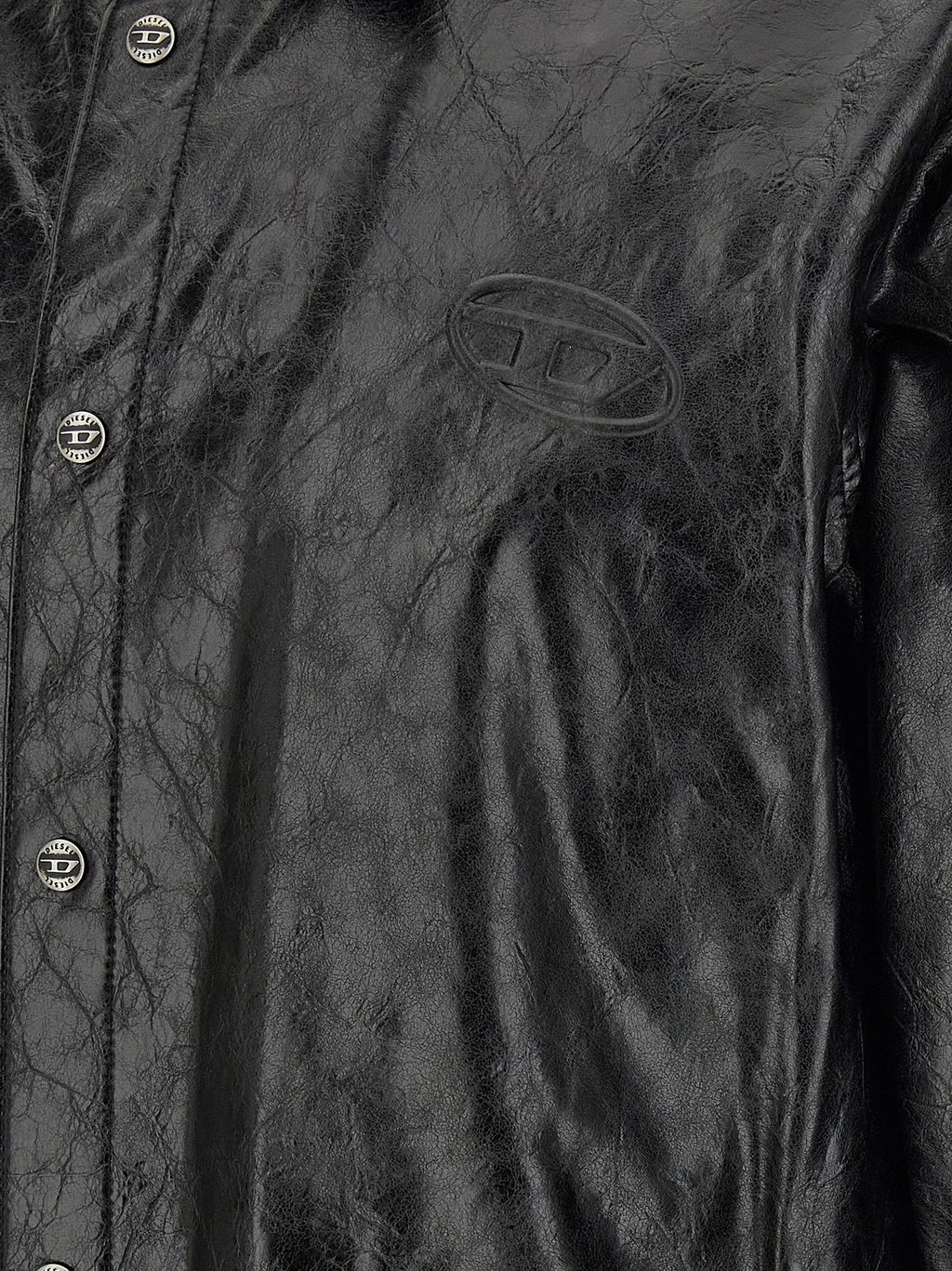 Chemise en viscose noire Diesel, élégante blouse Diesel avec col et manches longues, portée décontractée ou habillée.