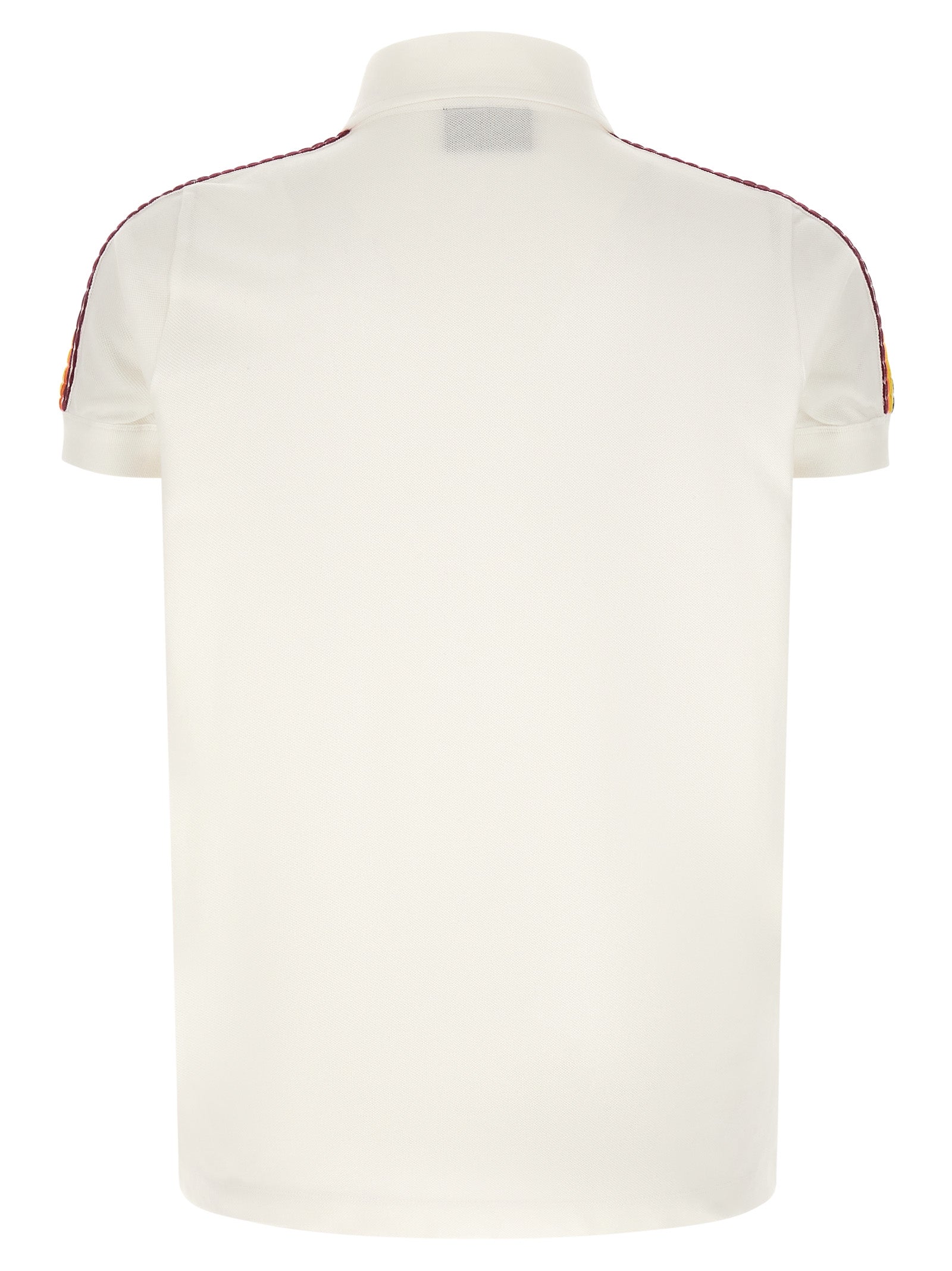 Chemise polo blanche en coton de Dsquared², vue de face, avec col et boutons visibles.