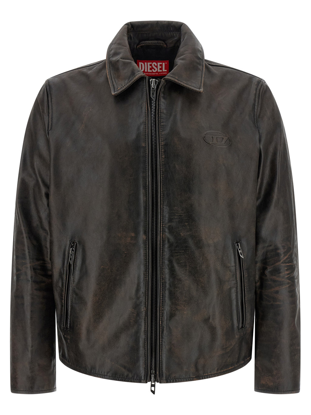 Diesel Brown Cowhide Leather Jacket