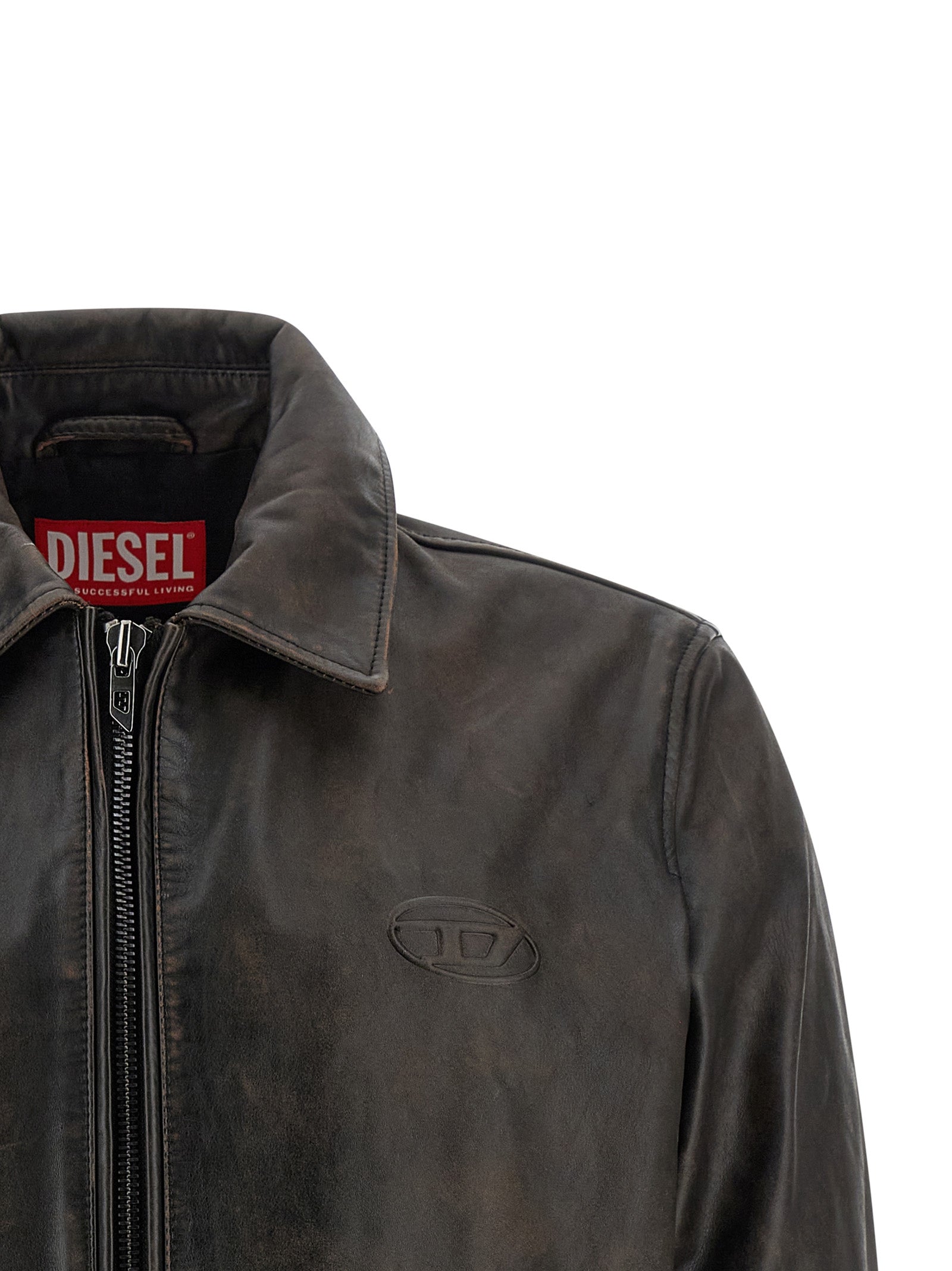 Diesel Brown Cowhide Leather Jacket