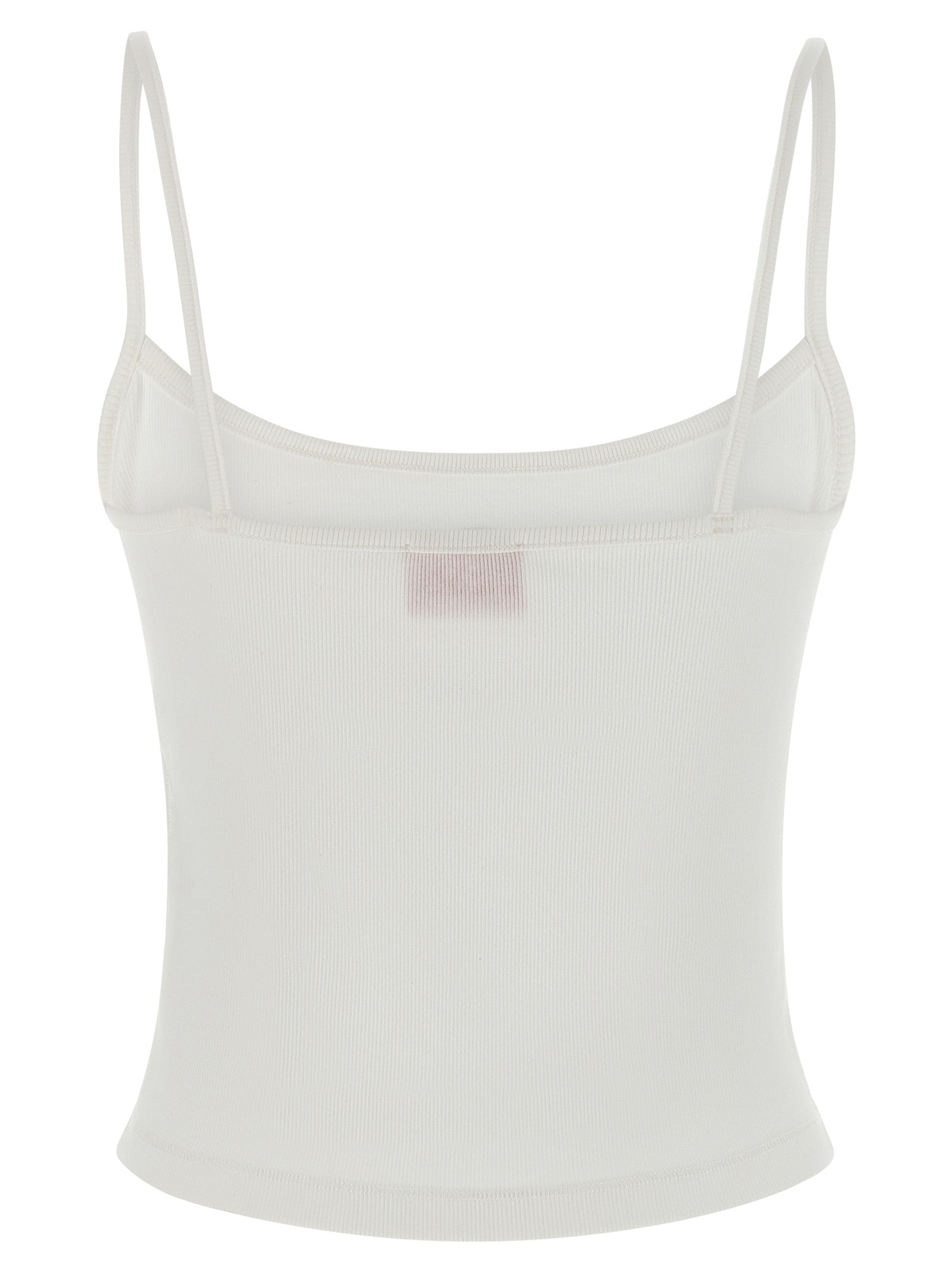 Débardeur en coton blanc de la marque Diesel, détail simple et confortable, visible en gros plan.
