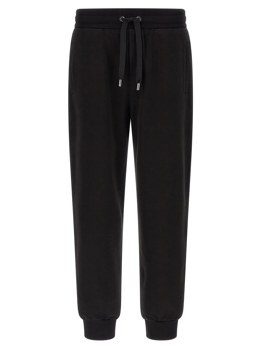 Pantalons de jogging en coton noir Dolce & Gabbana pour l'entraînement, avec détails de style décontracté et logo discret.