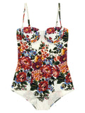 Maillot de bain une pièce blanc en polyamide de Dolce & Gabbana, vue de face, détails élégants et coupe ajustée.