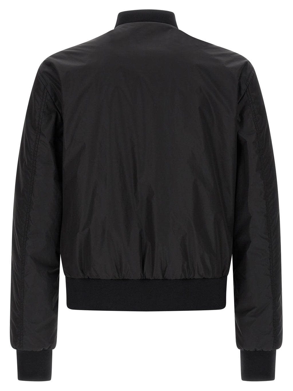 Veste bomber noire en polyamide de Dolce & Gabbana, style élégant avec fermeture éclair et col montant.